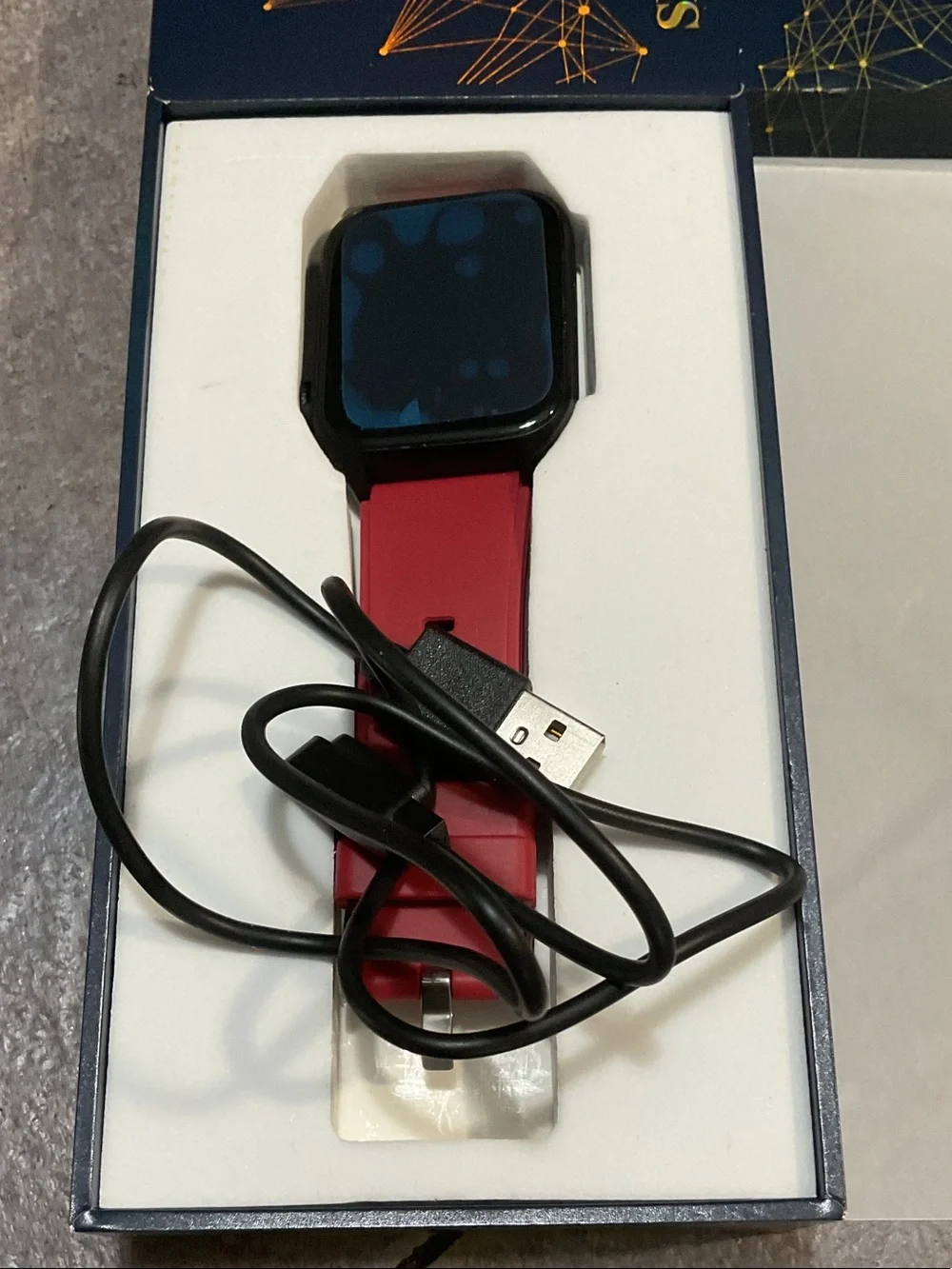 Smart Watch with Red Band - Stylish Fitness Tracker